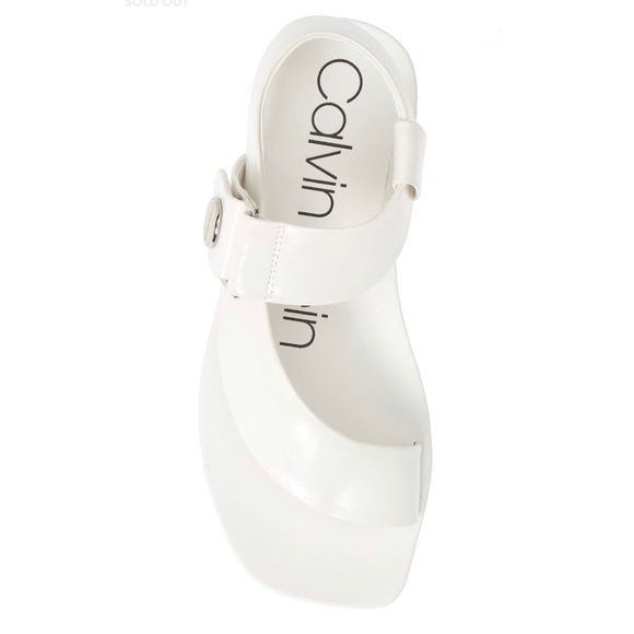 Calvin Klein Leather Peep Toe Ankle Strap Sandals - Picture 6 of 8